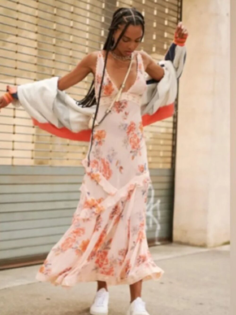 Free People Maxi Dress - stay awhile Peach Combo